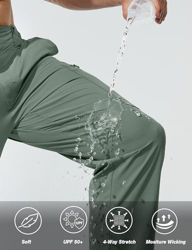 MOURCE Mens Quick Dry Hiking Pants - Lightweight Water Resistant Cargo Pants for Men with 8 Pockets for Outdoor Activities4