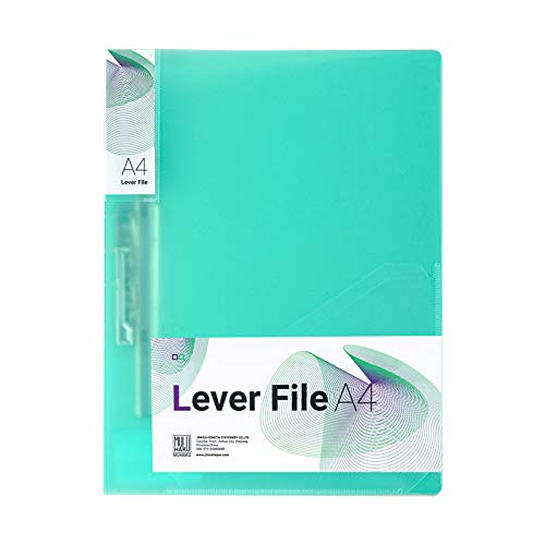 Single Strong Clips File Folder, A4 Size Green PVC Punchless Binder with Spring-Action Clamp for School, Office, Business, Report, Receipts, Documents, Daily Life