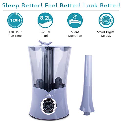 Air Innovations Mh-801Ba 2.15 Gallon Cool Mist Dual Tank Digital Humidifier With Aromatherapy For Large Rooms Up To 700 Square Feet (Platinum) #TOP1