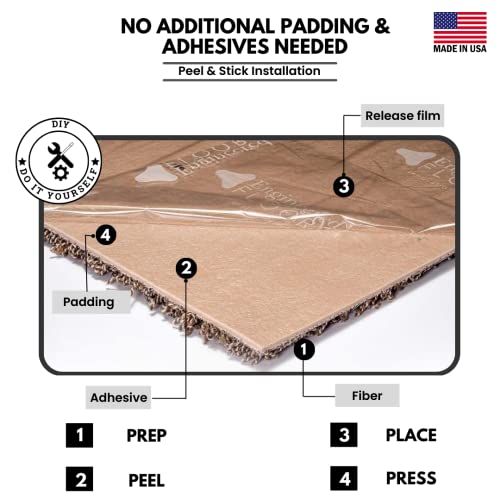 Smart Squares Easy Street Premium Residential Soft Padded Carpet Tiles 18X18 Inch, Seamless Appearance, Peel And Stick For Easy Diy Installation, Made In The Usa (10 Tiles - 22.5 Sq Ft, 909 Lava) #TOP2