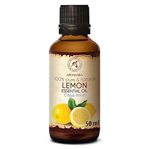 Huile Essentielle de Citron – 50ml – Citrus Limon pour Diffuseur – Aromathérapie – Pure et Naturelle – HE Citron – Anti Fatigue – Soins du Visage – Huile pour la Peau, Corps, Ongles