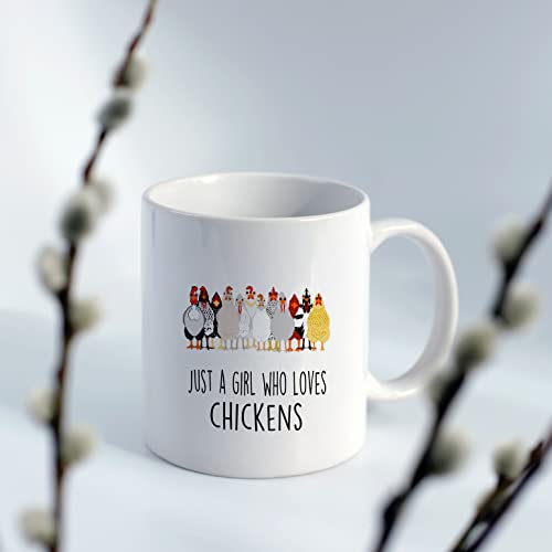 DOTAIN-Funny-Farmhouse-Just-a-Girl-Who-Loves-Chickens-11oz-Coffee-Mug-Ceramic-CupDouble-Side-PrintedChicken-Themed-Mug-Gifts-For-The-Chicken-Lover-Owner-Teen-Girl-Girls DOTAIN Funny Farmhouse Just a Girl Who Loves Chickens 11oz Coffee Mug Ceramic CupDouble Side PrintedChicken Themed Mug Gifts For The Chicken Lover Owner Teen Girl Girls