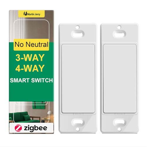 Zigbee 3 Way Smart Switch no Neutral Required | Master & Add-on Kit Smart Light Switch Compatible with Alexa, SmartThings...