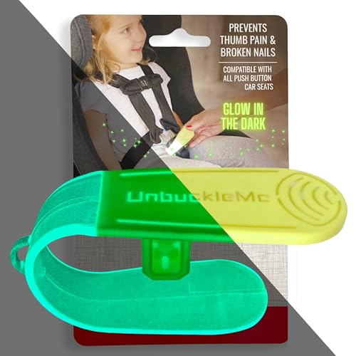 Image of UnbuckleMe Car Seat Buckle Release Tool - New 2024 Glow in the Dark - Easy Opener Aid for Arthritis, Long Nails, Older Kids - Button pusher for infant, toddler car seats - As Seen on Shark Tank (1 Pk)