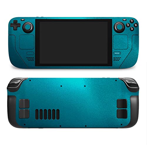 SopiGuard Sticker Skin for Steam Deck Vinyl Wrap Include Front, Rear and Trackpad Panels (Gloss Teal)