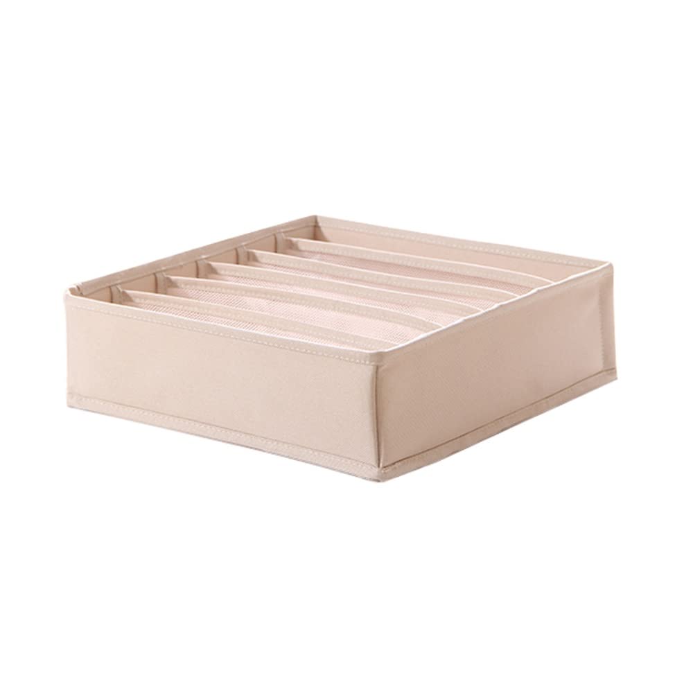 ETRGFTHU Underwear Storage Box Household Wardrobe Sundries Storage Drawer Compartment Design Breathable and Moisture-proof(Beige)