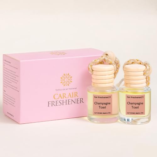 Image of Hanging Car Air Freshener, Long Lasting Scent, Cute Air Fresheners for Women, 2 Pack Non-Toxic Essential Oil Diffuser, Made in USA