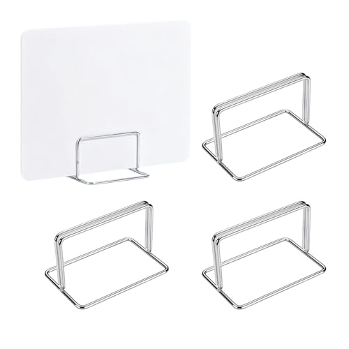 Mikankawa 卓上用 パーティション 仕切り台座 4個入り 厚さ5mm以下対応 ステンレス メニュー立て