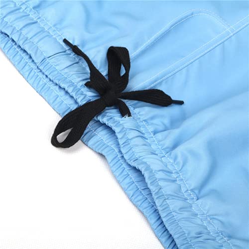 Men's Swim Board Shorts Solid Color Quick Dry Elastic Waistband Swimwear Boxer Shorts Summer Beach Swim Trunks2