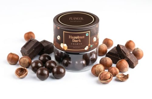 Image of Flaneur Hazelnut Dark Charms, 120 gm | Roasted Whole Hazelnut Coated with Rich Dark Chocolate | Ideal for Gifting, Celebrations & Everyday Treats, by Haldiram
