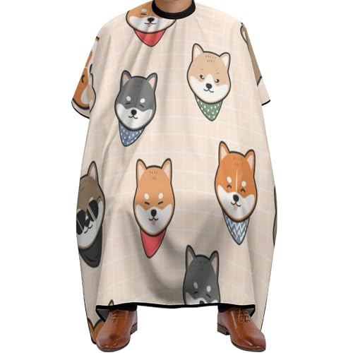 Cape de barbier Shiba Inu pour vos coupes de cheveux à la maison