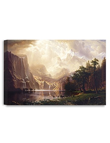 DECORARTS Bierstadt Among the Sierra Nevada California Canvas Art,24x16