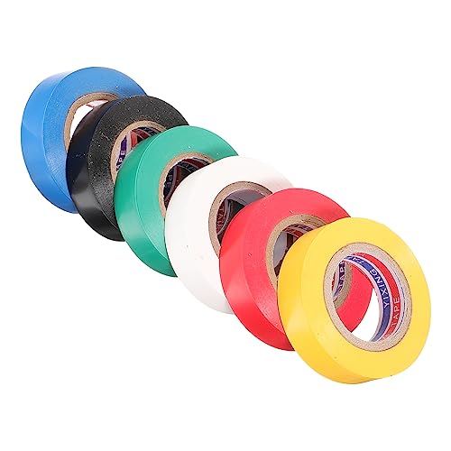 BUGUUYO 6Rolls Tape Electrical Tape for Bundling Insulation Multi Colored Colors for Home Office Industrial Use