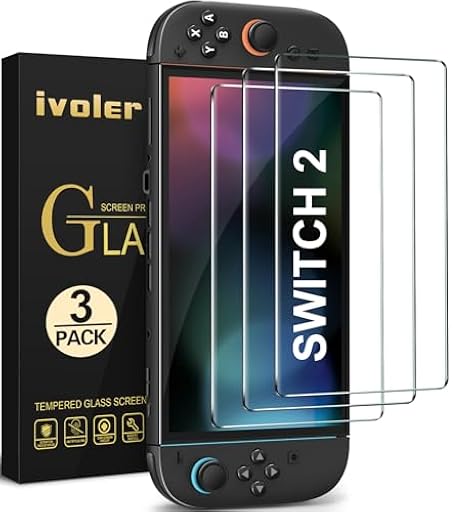 ivoler 3 Piezas Protector Pantalla para Nintendo Switch 2 Model 2025, Cristal Vidrio Templado Premium | Ya disponible en tu tienda friki favorita! En mundofriki.es!
