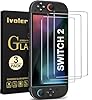 ivoler 3 Stücke Panzerglas für Nintendo Switch 2 Model 2025, Schutzfolie Folie Displayschutzfolie für Nintendo Switch [Anti Kratzer][Bläschenfrei][HD Clear]