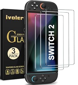 ivoler 3 Stücke Panzerglas für Nintendo Switch 2 Model 2025, Schutzfolie Folie Displayschutzfolie für Nintendo Switch [Anti Kratzer][Bläschenfrei][HD Clear]