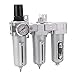 3 Stage Air Drying System Heavy Duty Aluminum Alloy Industrial Compressed Air Particulate Filter Dryer with Metal Bowl (1/2in NPT Manual Drain)