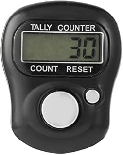 Triamisu Digital Hand Tally Counter - Portable Mini 5-Digit LCD Electronic Screen Digital Universal Hand Held Finger Ring Tally Counter for Outdoor Sports - Black