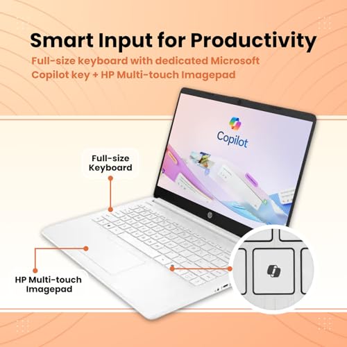 Image of HP Ultrabook Laptop with Microsoft Copilot AI & Office 365 • Intel High Performance CPU • 8GB RAM • 1.3TB Storage (320GB SSD and 1TB OneDrive) • Windows 11 w /o Mouse
