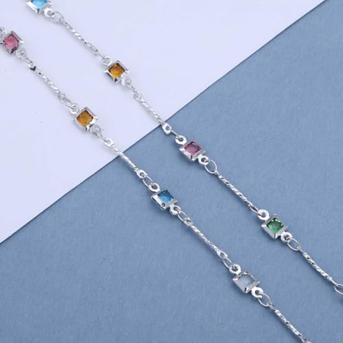 Vintage Colorful Crystal Necklace Multi Color Rhinestone Choker Necklace Multi Crystal Baguette Necklace Tiny Cz Gemstone Station Necklace Jewelry for Women4
