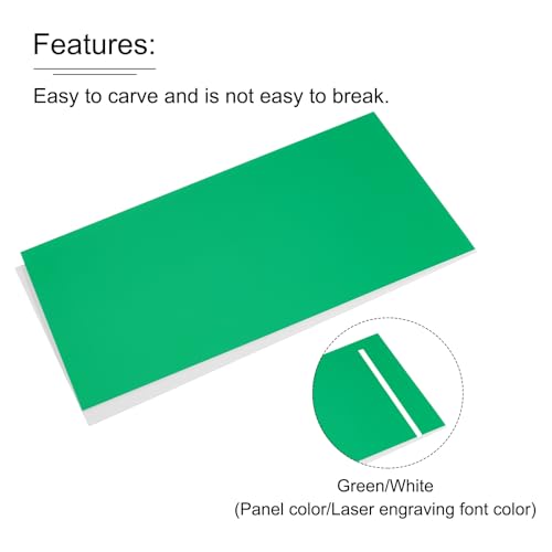 Image of MECCANIXITY ABS Engraving Double Color Sheet 7x11inch Green /White for Badge, Sign, DIY Carving Pack of 12