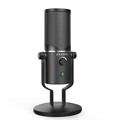 USB Microphone Computer Cardioid Condenser Mic, JOUNIVO PC Laptop Recording Microphone with Mute Button & LED Indicator for Studio Recording Vocals, YouTube, Streaming Broadcast, Podcasting, Skype