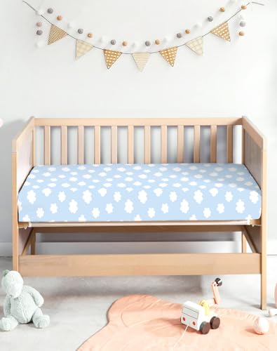 Image of Crib Sheets for Boys and Girls, 2 Pack Fitted Baby Sheets for Standard Toddler Mattress 28 inch x 52 inch, Soft Breathable Jersey Knit Baby Bedding (Sunny Morning)