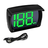 Tuxihapp Car HUD GPS Digital Speedometer, Automotive MPH LED Large Font Head Up Display with USB Cable Plug & Play, Universal Vehicle Speed Meter for Golf Cart, Truck, SUV, Motorcycle(MP/H)