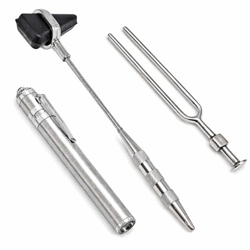 Image of HYZIK Medical & Examination Tools (Knee hammer, pen torch, tuning fork 128Hz) for Doctor | Nurses | Medical Students Uses