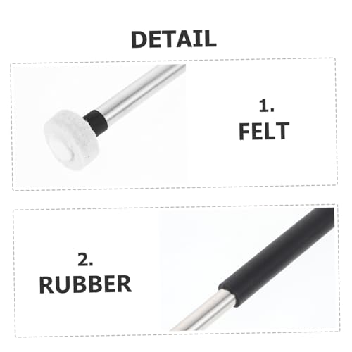 Baquetas de percusión con mango metálico y cabezal de fieltro miniatura 3