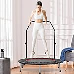 ZENOVA 40" Mini Trampoline Rebounder Trampoline for Adults Indoor Outdoor Fitness Trampoline Foldable with Adjustable Handle Bar 330 Weight Capacity - Image 2