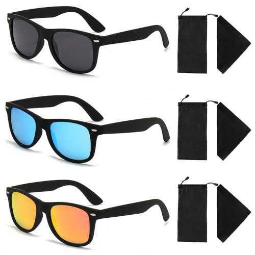 Opiniones y reviews de Lentes Solares los 10 mejores. 41 Lukovee 3 Pcs de Gafas de Sol Modas Vintage Unisex Adulto, Lentes de Sol Polarizadas Protección UV400, Gafas de sol para Conducir, Viajar,Decoración Diaria