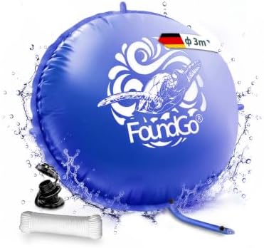 FoundGo Ø 3m Rund Poolkissen Winter - XXL Luftkissen Pool Kissen | Ultradickes Luftkissen Pool Winter Aufblasbares Kissen Pool Ballon Winter Luftsack 3m 360 366 Inkl 2X Seil 4X Rep