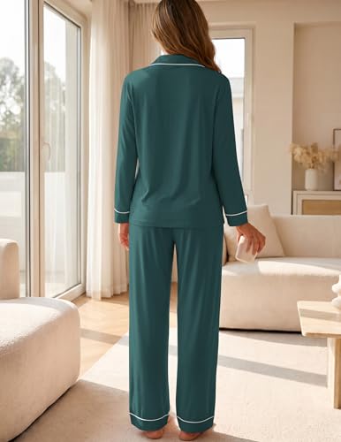 Image of ZMJ Womens Pajamas Sets 2 Piece Long Sleeve and Pant Pj Sets Button Up Sleepwear