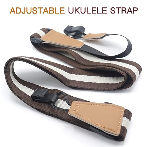 Image of Adjustable Ukulele Strap, No-Drill Ukulele Straps Adult Size, Easy to Use with Double J Hooks, Ukulele Accessories