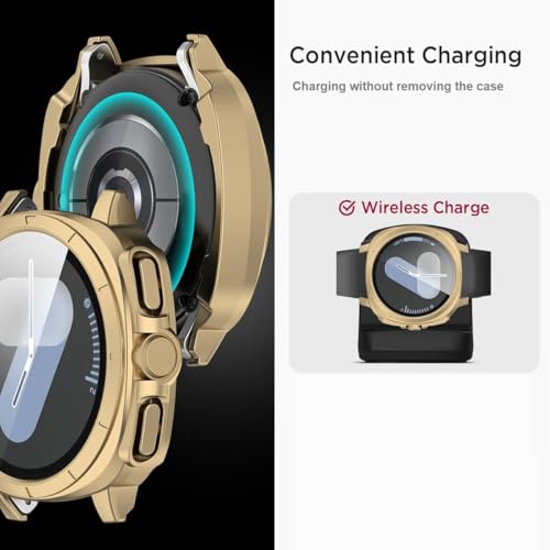 Image of Oboe Screen Protector PC Case 40mm Ultra Appearance Cover 'Compatible with' Samsung Galaxy Watch 7 40mm Watch (Champagne Gold) [Watch NOT Included]