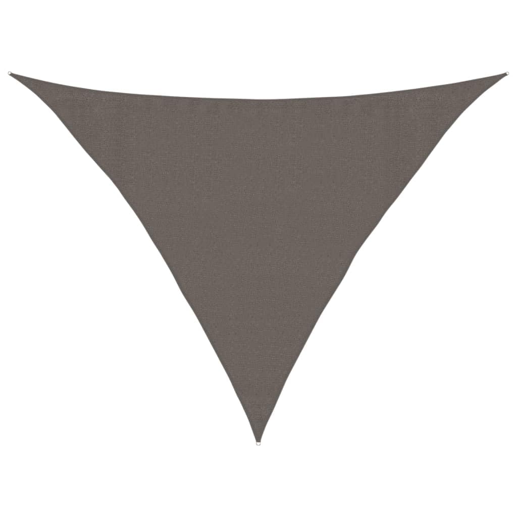 Voile d'ombrage triangulaire anthracite en PEHD de 3,5x3,5x4,9 m pour jardin