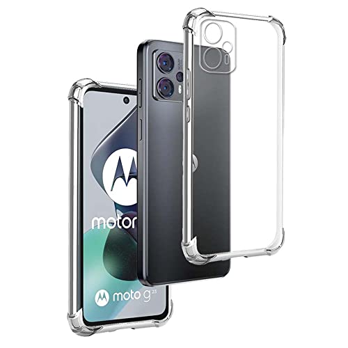 REY Funda Anti-Shock Gel Transparente para Motorola Moto G23, Ultra Fina 0,33mm, Esquinas Reforzadas, Silicona TPU de Alta Resistencia y Flexibilidad