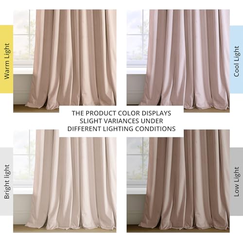 HPD Half Price Drapes Signature Velvet Thermal Blackout Curtains for Living Room 108 Inch Long (1 Panel) Rod Pocket Insulated Blackout Curtains for Bedroom Window Curtains, 50W x 108L, Rosey Dawn