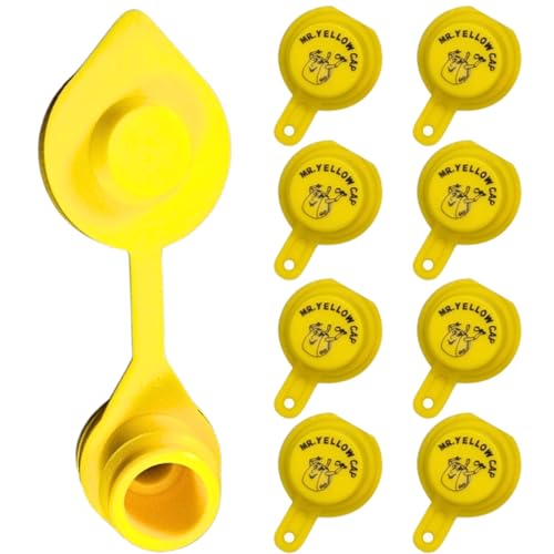 1pc Yellow Gas Can Vent Caps & 8pcs Gas Can Caps - Can Vents for Plastic Cans & Metal Fuel Jugs, 5 Gallon Can Air Vent Kit