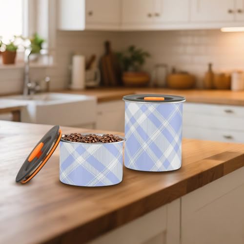 Contenedor de almacenamiento café acero inoxidable azul miniatura 7