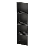 Moderno scolapiatti da incasso in acciaio inox nero, impermeabile, soluzione salvaspazio per la casa e l'hotel (28 x 120 x 12,5 cm)