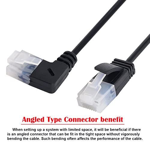 CY Ultra Thin Slim Cat6 Ethernet Cable RJ45 Left Angled UTP Network Cable Patch Cord 90 Degree Cat6a Lan for Laptop Router TV BOX - Image 4
