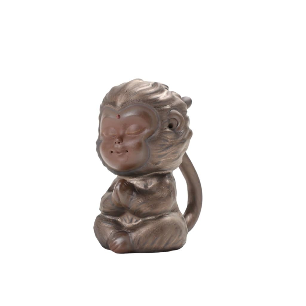 ENGENDER Kung Fu Tea Pet Chinese Purple Sand Tea Pet Monkey Desktop Ornaments Tray Decoration Suitable for Lovers