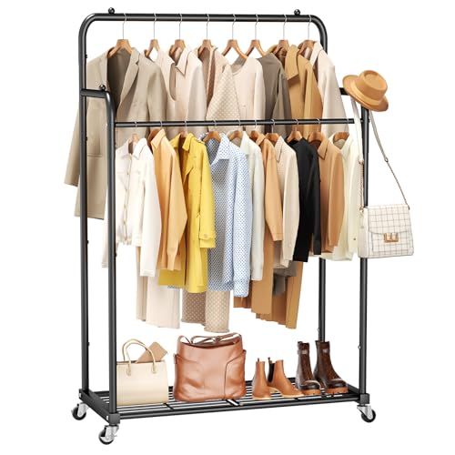 ZHKINGGS Perchero de metal para dormitorio: perchero de metal independiente con rueda, colgador de ropa para interiores, oficina, hogar