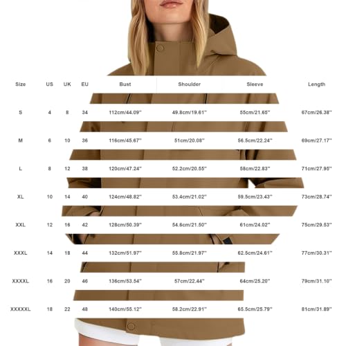 Chaqueta ligera impermeable para mujer, abrigo de lluvia encerado con capucha para senderismo 4