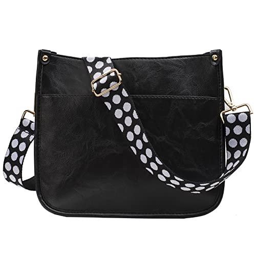 Image of Purse Strap Wide Shoulder Straps, Adjustable Crossbody Bag Strap, Replacement Straps for Women Handbag Canvas (Dot white)