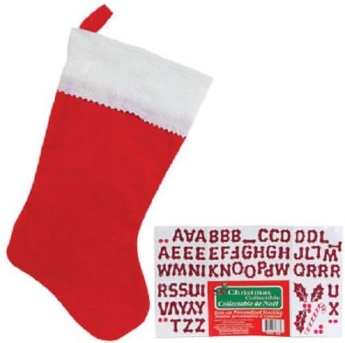 Customizable Red Felt Stocking Kits, 17" with Heat Transfer Letters) by Greenbrier
