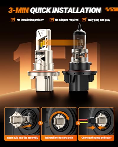 Image of SEALIGHT 9008 /H13 Fog Bulbs, 96000Im 6500K Cool White, 9008 Driving Light Bulb, IP68 1:1 Size Plug & Play, For Powersports Atvs Front Fog Light Bulbs, Pack of 2