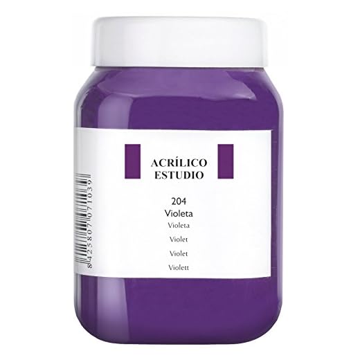 Lienzos Levante Estudio Pintura en Dispersión Acrílica, Morado (Violet - 204), 500 ml